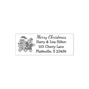 Cute Christmas Gingerbread Men Address Label Self-inking Stamp
