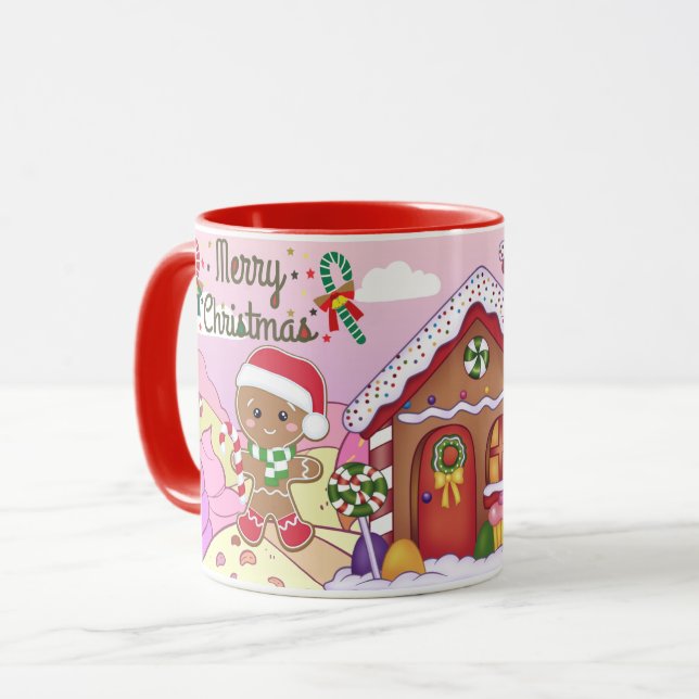 Cute Christmas Gingerbread Mug (Front Left)