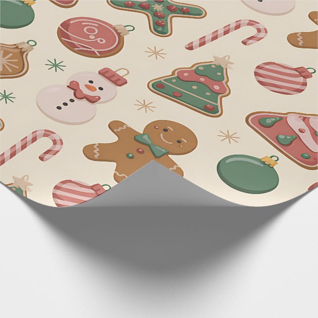 Cute Christmas Gingerbread Wrapping Paper (Corner)