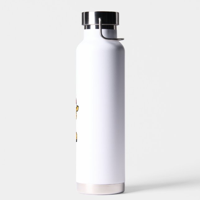 Cute Christmas Giraffe Comic   Water Bottle (Left)
