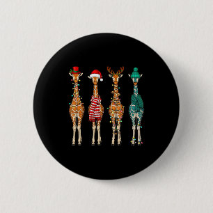 Cute Christmas Giraffe Funny Animal Lover Gift Kid 6 Cm Round Badge