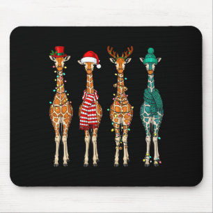 Cute Christmas Giraffe Funny Animal Lover Gift Kid Mouse Mat