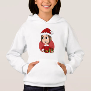 Cute Christmas girl with brown hair