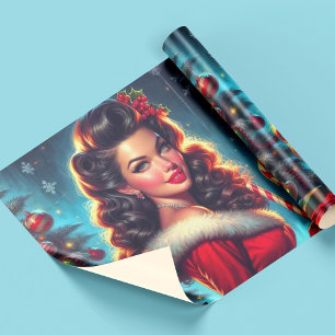 Cute Christmas Girl Wrapping Paper