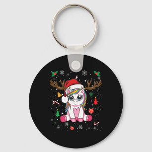 Cute Christmas  Girls Women Xmas Unicorn Deer Chri Key Ring