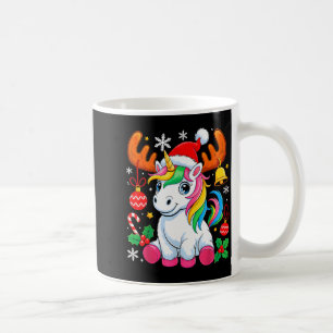 Cute Christmas Girls Women Xmas Unicorn Deer Xmas  Coffee Mug
