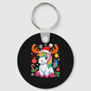 Cute Christmas Girls Women Xmas Unicorn Deer Xmas Key Ring