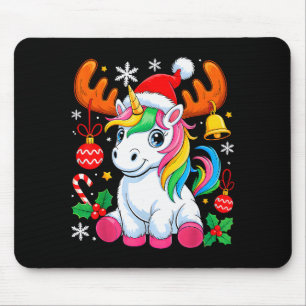 Cute Christmas Girls Women Xmas Unicorn Deer Xmas Mouse Mat