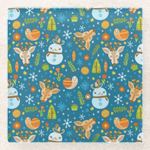 Cute Christmas Glass Coaster