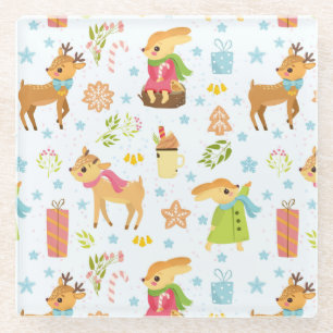 Cute Christmas Glass Coaster