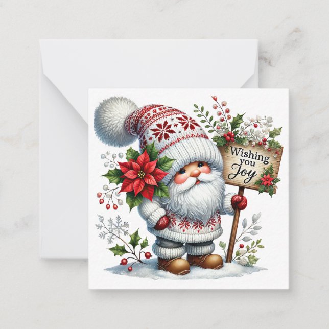 Cute Christmas Gnome Card (Front)