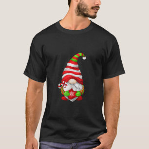 Cute Christmas Gnome For Women With Xmas Stocking  T-Shirt
