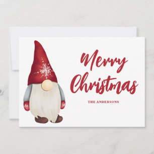 Cute Christmas Gnome Holiday Card