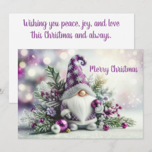 Cute Christmas Gnome Holiday Card