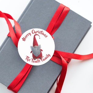 Cute Christmas Gnome Holiday Gift Sticker