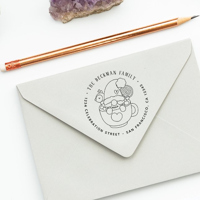 Cute Christmas Gnome Holiday Return Address Self-inking Stamp (Cute Christmas Gnome Holiday Return Address Self-inking Stamp)