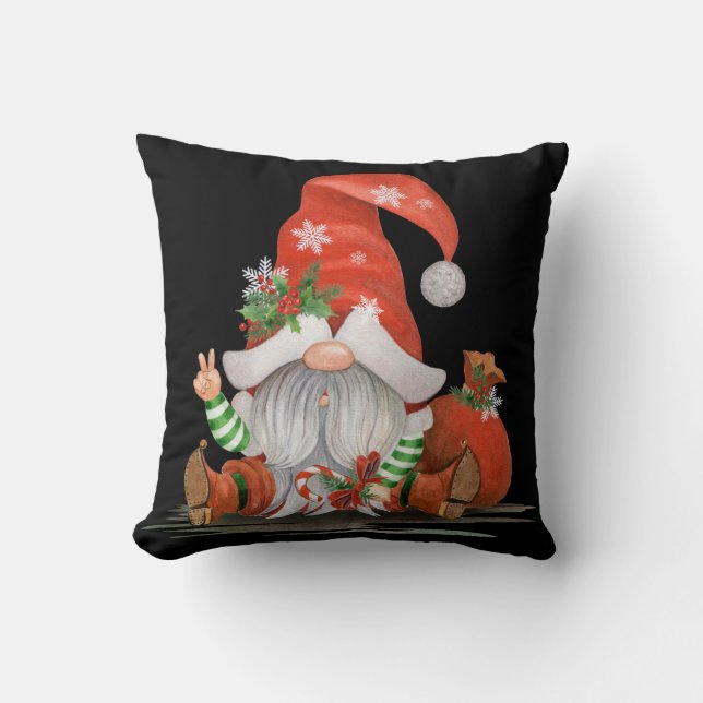 Cute Christmas Gnome Home Decor Cushion (Front)