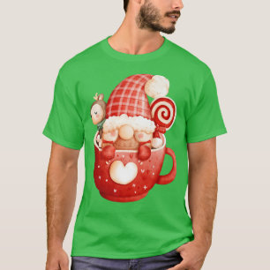 Cute Christmas Gnome Hot Cocoa Merry Christmas Hap T-Shirt