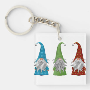 Cute Christmas Gnome   Key Ring