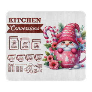 Cute Christmas Gnome/Kitchen Conversions Cutting Board