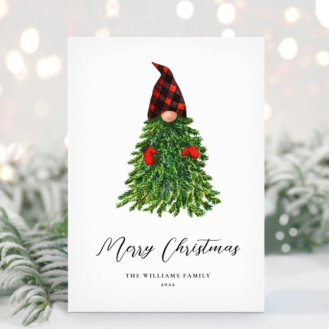 Cute Christmas Gnome Non-Photo Holiday Card (Creator Uploaded)