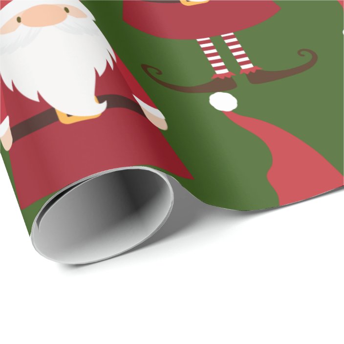 Cute Christmas Gnome Pattern Wrapping Paper Zazzle.co.uk