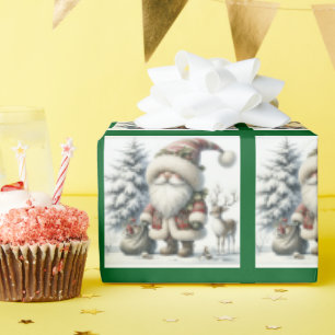 Cute Christmas Gnome Santa Wrapping Paper
