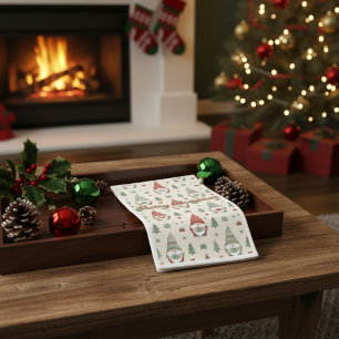 Cute Christmas Gnome Scandinavian Napkin