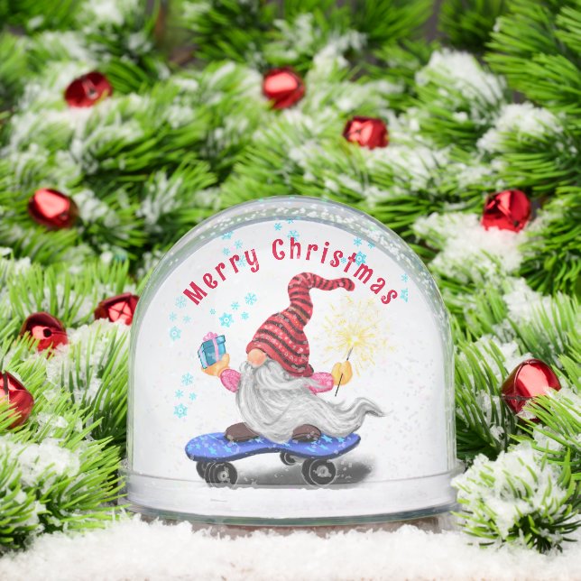 Cute Christmas Gnome Snow Globe (Christmas)