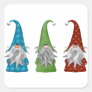 Cute Christmas Gnome   Square Sticker