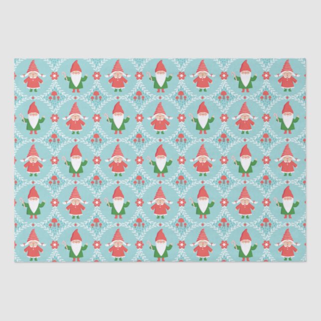 Cute Christmas Gnome Tissue Paper (Front)