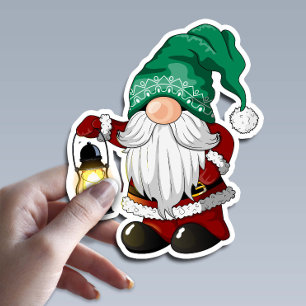 Cute Christmas Gnome with Bright Lantern Character