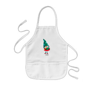 Cute Christmas Gnome with Christmas Ornaments Kids Apron