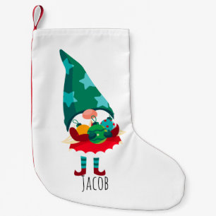 Cute Christmas Gnome with Christmas Ornaments Small Christmas Stocking