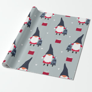 Cute Christmas Gnome Wrapping Paper