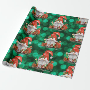 Cute Christmas Gnome Wrapping Paper