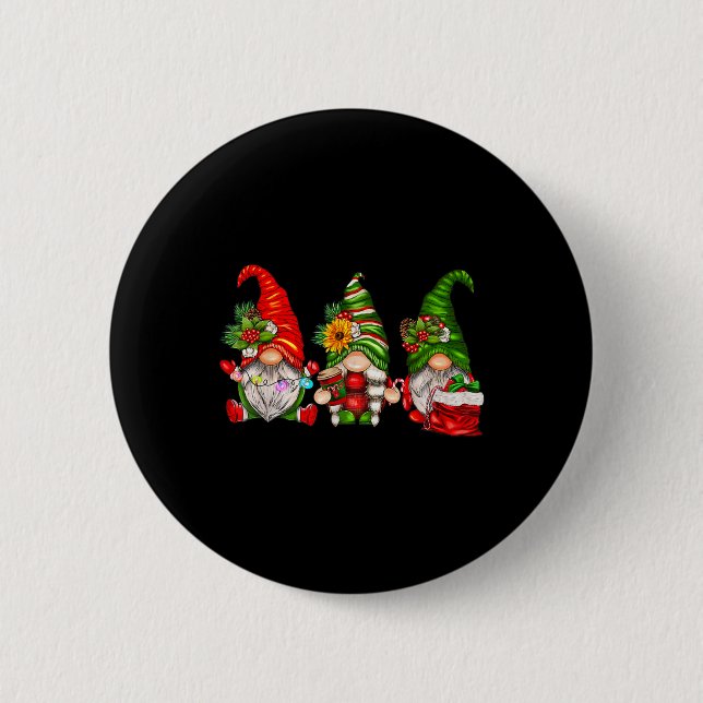 Cute Christmas Gnomes 6 Cm Round Badge (Front)