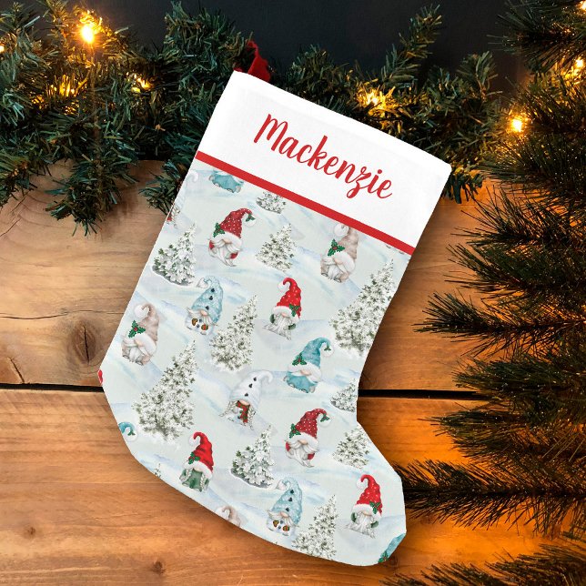 Cute Christmas Gnomes Festive Small Christmas Stocking (Creator Uploaded)