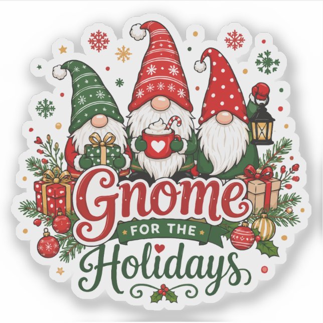 Cute Christmas Gnomes Holiday Design (Front)