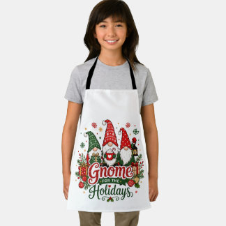 Cute Christmas Gnomes Holiday Design Apron