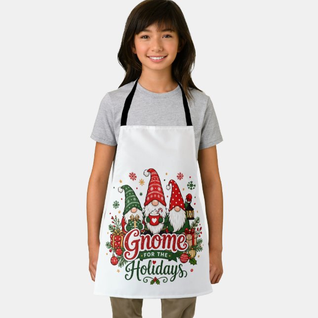 Cute Christmas Gnomes Holiday Design Apron (Insitu)