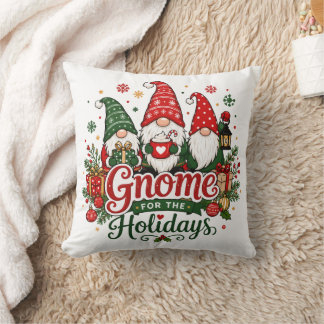 Cute Christmas Gnomes Holiday Design Cushion