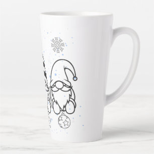 Cute Christmas Gnomes Holiday Design. Latte Mug