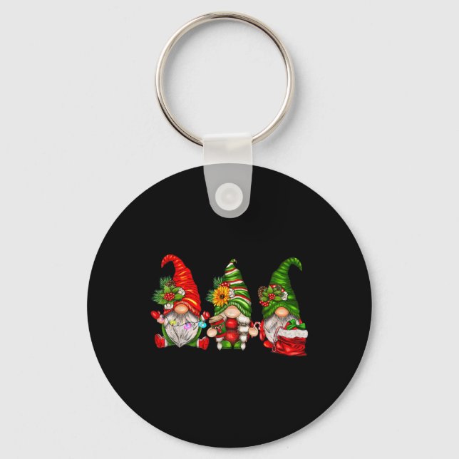 Cute Christmas Gnomes  Key Ring (Front)