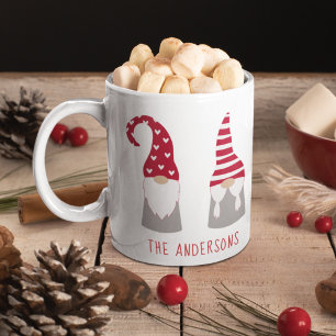 Cute Christmas Gnomes Personalised Coffee Mug