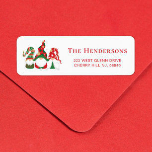 Cute Christmas Gnomes Return Address