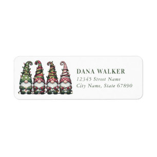 Cute Christmas Gnomes Return Address Labels