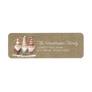 Cute Christmas Gnomes Return Address Labels
