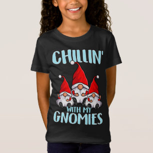 Cute Christmas Gnomes Santa Hats Chillin' With My  T-Shirt