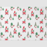 Cute Christmas Gnomes Tree on Red Car Tissue Paper<br><div class="desc">A Cute festive pattern to welcome the whimsical winter.</div>